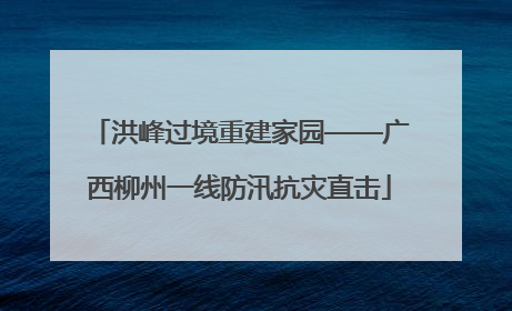 洪峰过境重建家园——广西柳州一线防汛抗灾直击
