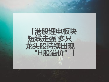 港股锂电板块短线走强 多只龙头股持续出现“H股溢价”