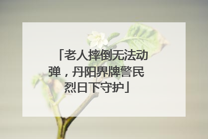 老人摔倒无法动弹，丹阳界牌警民烈日下守护