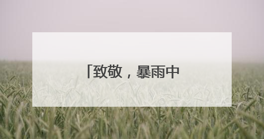 致敬，暴雨中的逆行者！