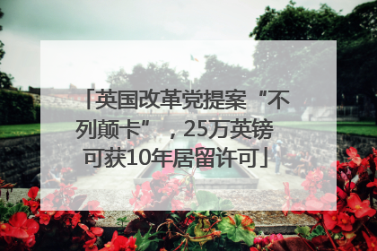 英国改革党提案“不列颠卡”，25万英镑可获10年居留许可