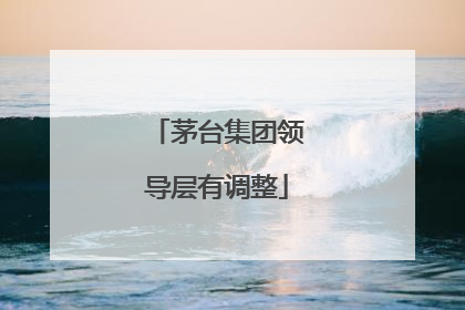 茅台集团领导层有调整