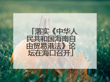 落实《中华人民共和国海南自由贸易港法》论坛在海口召开