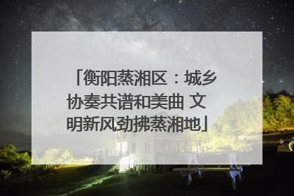 衡阳蒸湘区：城乡协奏共谱和美曲 文明新风劲拂蒸湘地