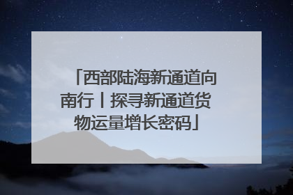 西部陆海新通道向南行丨探寻新通道货物运量增长密码