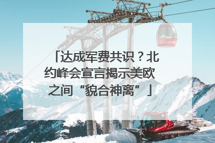 达成军费共识？北约峰会宣言揭示美欧之间“貌合神离”