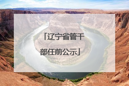 辽宁省管干部任前公示