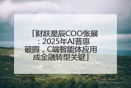 财跃星辰COO张展：2025年AI普惠破圈，C端智能体应用成金融转型关键