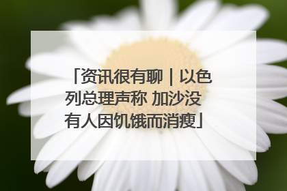 资讯很有聊｜以色列总理声称 加沙没有人因饥饿而消瘦