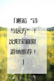 邂逅“诗与远方”！沈阳宝藏夏游地推荐！
