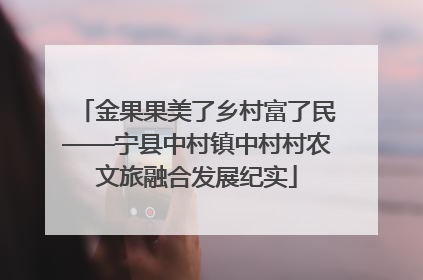 金果果美了乡村富了民——宁县中村镇中村村农文旅融合发展纪实