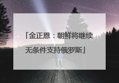 金正恩：朝鲜将继续无条件支持俄罗斯