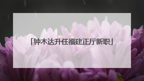 钟木达升任福建正厅新职