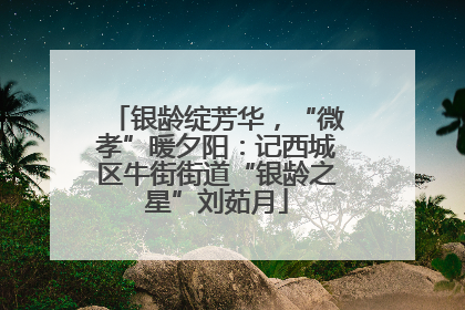 银龄绽芳华，“微孝”暖夕阳：记西城区牛街街道“银龄之星”刘茹月