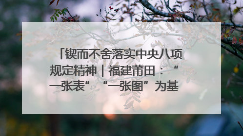 锲而不舍落实中央八项规定精神｜福建莆田：“一张表”“一张图”为基层减轻“数字负担”