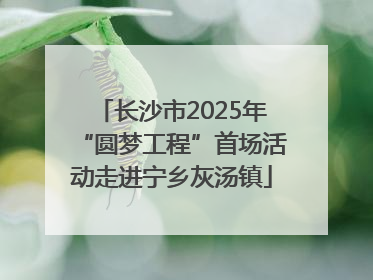 长沙市2025年“圆梦工程”首场活动走进宁乡灰汤镇