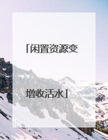 闲置资源变增收活水