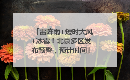 雷阵雨+短时大风+冰雹！北京多区发布预警，预计时间