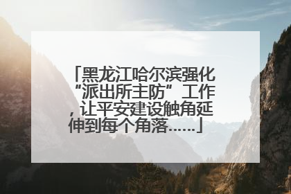 黑龙江哈尔滨强化“派出所主防”工作，让平安建设触角延伸到每个角落……