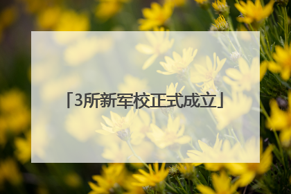 3所新军校正式成立