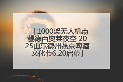 1000架无人机点靓德百奥莱夜空 2025山东德州燕京啤酒文化节6.20启幕