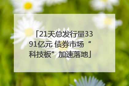 21天总发行量3391亿元 债券市场“科技板”加速落地