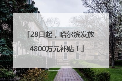 28日起，哈尔滨发放4800万元补贴！