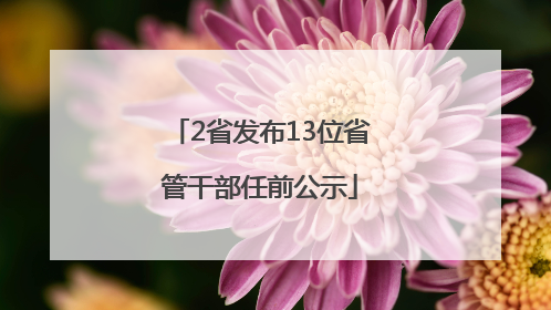 2省发布13位省管干部任前公示
