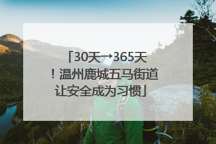 30天→365天！温州鹿城五马街道让安全成为习惯