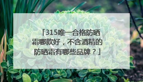 315唯一合格防晒霜哪款好，不含酒精的防晒霜有哪些品牌？